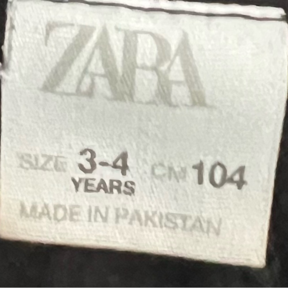 Zara boys cotton joggers in black size 3/4 in excellent condition - Picture 3 of 3